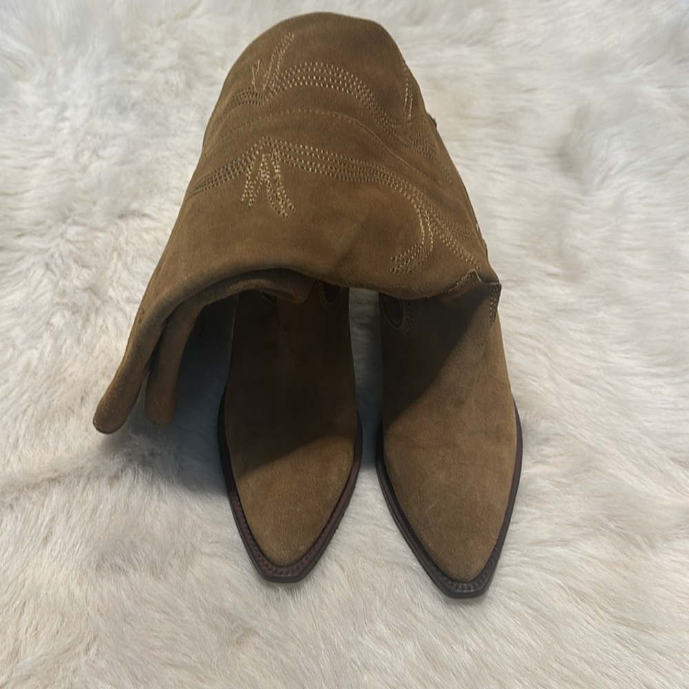 Mango Tan Suede Heeled Boots - Picture 7 of 8